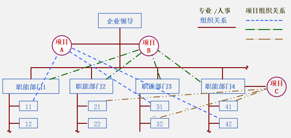 图1：职能型（寄生式）项目组织结构示例.png